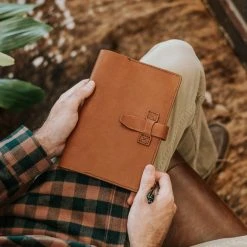 Buffalo Jackson Trading Co. Denver Leather Journal Cover - Large | Autumn Brown