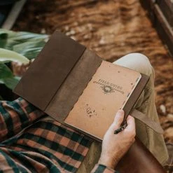 Buffalo Jackson Trading Co. Denver Leather Journal Cover - Large | Dark Briar