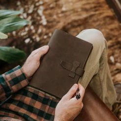 Buffalo Jackson Trading Co. Denver Leather Journal Cover - Large | Dark Briar