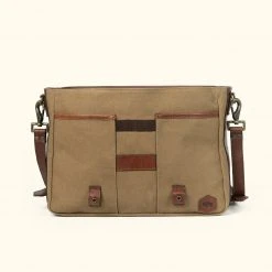 Buffalo Jackson Trading Co. Dakota Reserve Waxed Canvas Leather Messenger Bag | Field Khaki 6 Buffalo Jackson Trading Co. Dakota Reserve Waxed Canvas Leather Messenger Bag | Field Khaki