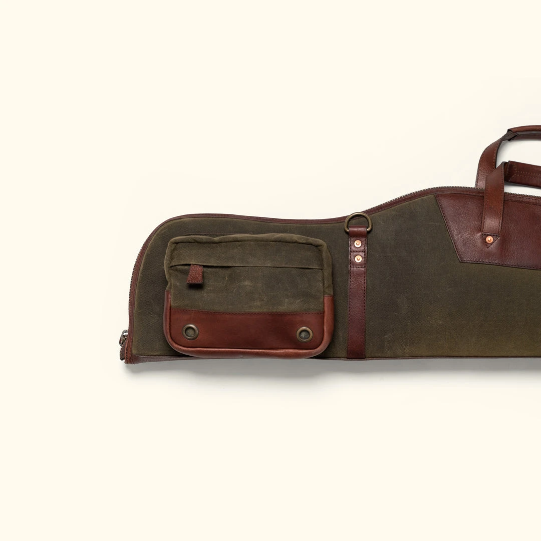 Buffalo Jackson Trading Co. Dakota Waxed Canvas Rifle Case | Green W/ Dark Briar Leather New 6 Buffalo Jackson Trading Co. Dakota Waxed Canvas Rifle Case | Green W/ Dark Briar Leather New