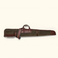 Buffalo Jackson Trading Co. Dakota Waxed Canvas Shotgun Case | Green W/ Dark Briar Leather