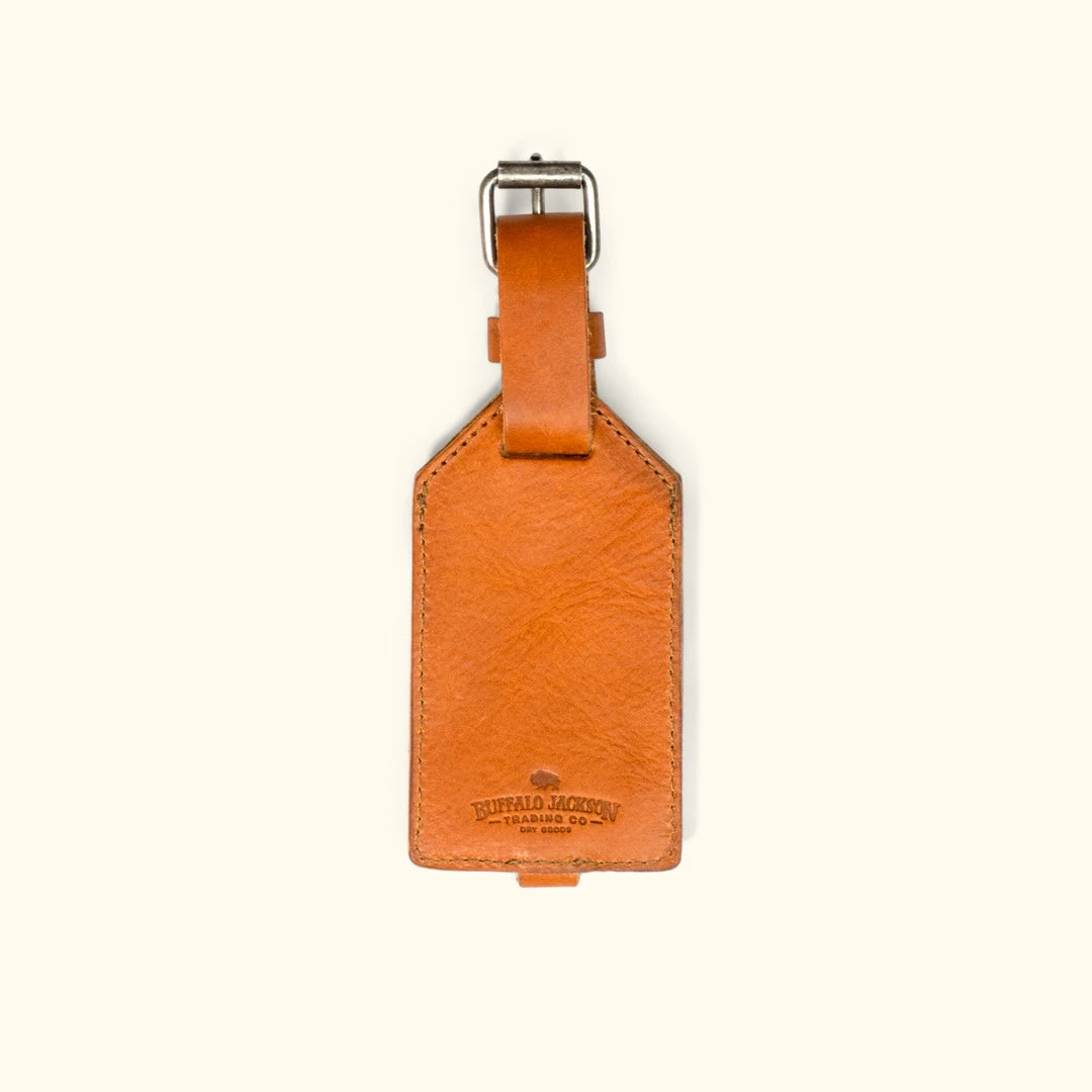 Buffalo Jackson Trading Co. Dakota Leather Luggage Tag | Saddle Tan 5 Buffalo Jackson Trading Co. Dakota Leather Luggage Tag | Saddle Tan