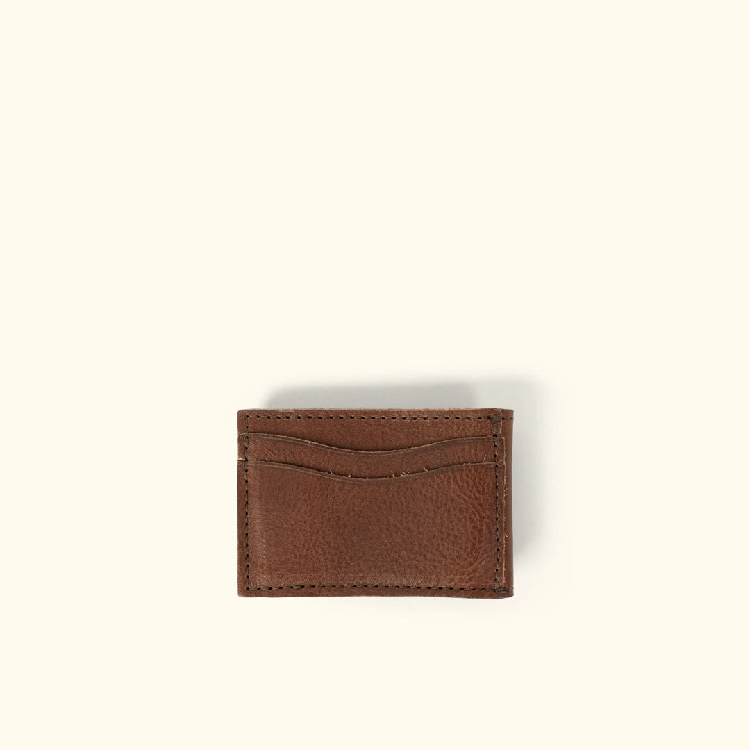 Buffalo Jackson Trading Co. Dakota Leather Magnetic Money Clip Bifold Wallet | Chestnut Brown