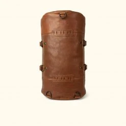 Buffalo Jackson Trading Co. Dakota Waxed Canvas Duffle Bag/Backpack | Field Khaki W/ Chestnut Brown Leather