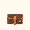Buffalo Jackson Trading Co. Dakota Waxed Canvas Hanging Toiletry Bag/Dopp Kit | Russet Brown W/ Saddle Tan Leather