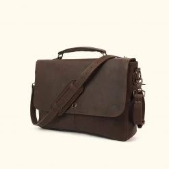 Buffalo Jackson Trading Co. Best Sellers Denver Leather Laptop Messenger Bag | Dark Briar