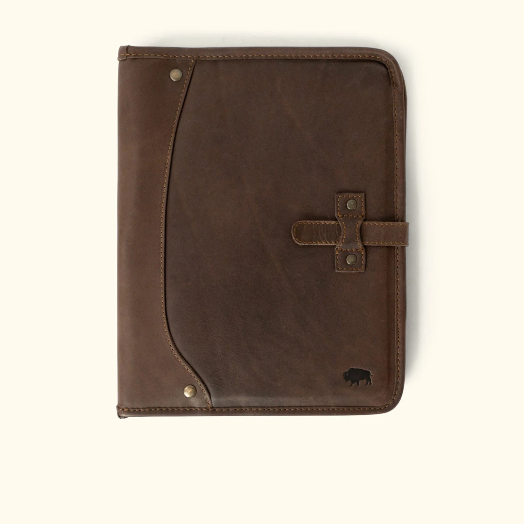 Buffalo Jackson Trading Co. Denver Leather Travel Padfolio | Dark Briar 3 Buffalo Jackson Trading Co. Denver Leather Travel Padfolio | Dark Briar