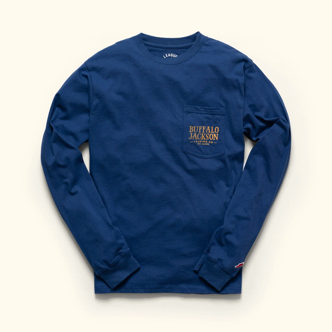 Buffalo Jackson Trading Co. Apparel Grand Teton National Park L/S Tee | Royal Blue Buffalo Jackson Trading Co. Apparel Grand Teton National Park L/S Tee | Royal Blue