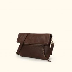 Buffalo Jackson Trading Co. Madison Leather Crossbody Foldover Clutch | Dark Hazelnut