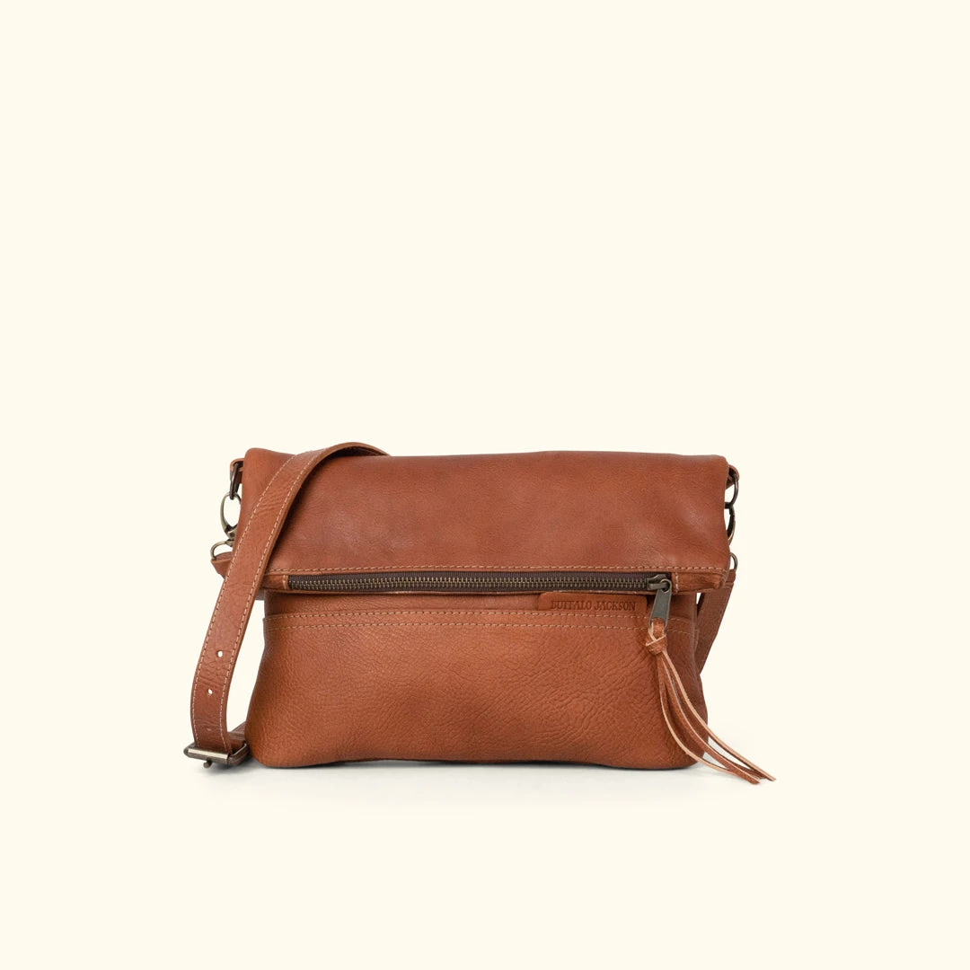 Buffalo Jackson Trading Co. Madison Leather Crossbody Foldover Clutch | Saddle Tan 3 Buffalo Jackson Trading Co. Madison Leather Crossbody Foldover Clutch | Saddle Tan