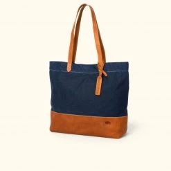 Buffalo Jackson Trading Co. Madison Waxed Canvas Tote Bag | Navy W/ Saddle Tan Leather 15 Buffalo Jackson Trading Co. Madison Waxed Canvas Tote Bag | Navy W/ Saddle Tan Leather