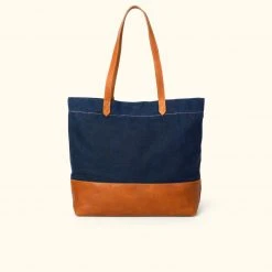 Buffalo Jackson Trading Co. Madison Waxed Canvas Tote Bag | Navy W/ Saddle Tan Leather 18 Buffalo Jackson Trading Co. Madison Waxed Canvas Tote Bag | Navy W/ Saddle Tan Leather