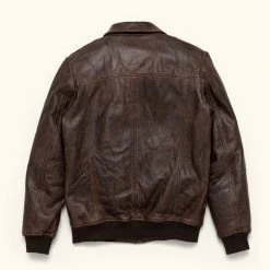 Buffalo Jackson Trading Co. Leather Jackets Maverick Leather Bomber Jacket | Distressed Brown 7 Buffalo Jackson Trading Co. Leather Jackets Maverick Leather Bomber Jacket | Distressed Brown