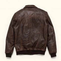 Buffalo Jackson Trading Co. Ranger Leather Bomber Jacket | Distressed Brown