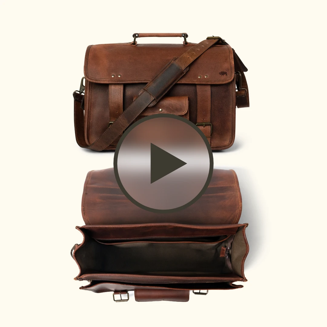 Buffalo Jackson Trading Co. Roosevelt Buffalo Leather Briefcase Bag | Dark Oak Best Sellers 9 Buffalo Jackson Trading Co. Roosevelt Buffalo Leather Briefcase Bag | Dark Oak Best Sellers