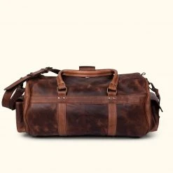 Buffalo Jackson Trading Co. Roosevelt Buffalo Leather Duffle Bag | Dark Oak
