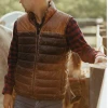 Buffalo Jackson Trading Co. Leather Jackets Bridger Leather Down Vest | Tan & Brown 2 Buffalo Jackson Trading Co. Leather Jackets Bridger Leather Down Vest | Tan & Brown