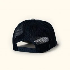 Buffalo Jackson Trading Co. Trucker Leather Patch Hat | Heather Gray And Navy