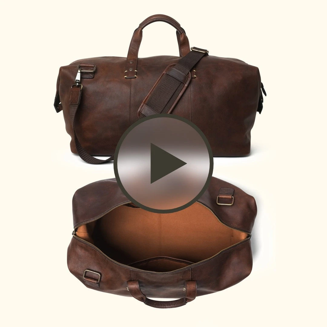 Buffalo Jackson Trading Co. Leather Duffle Bags Walker Leather Weekend Bag | Vintage Oak