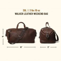 Buffalo Jackson Trading Co. Leather Duffle Bags Walker Leather Weekend Bag | Vintage Oak