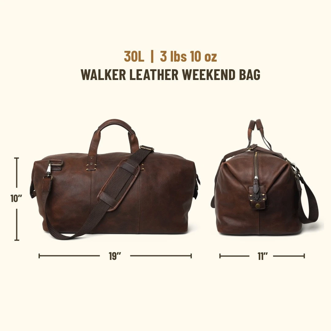 Buffalo Jackson Trading Co. Leather Duffle Bags Walker Leather Weekend Bag | Vintage Oak