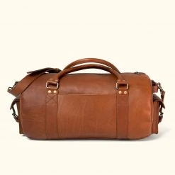 Buffalo Jackson Trading Co. Denver Leather Travel Duffle Bag | Autumn Brown Leather Duffle Bags
