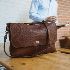 Buffalo Jackson Trading Co. Leather Messenger Bags Ryder Reserve Bison Leather Laptop Messenger Bag | Brown 9 Buffalo Jackson Trading Co. Leather Messenger Bags Ryder Reserve Bison Leather Laptop Messenger Bag | Brown