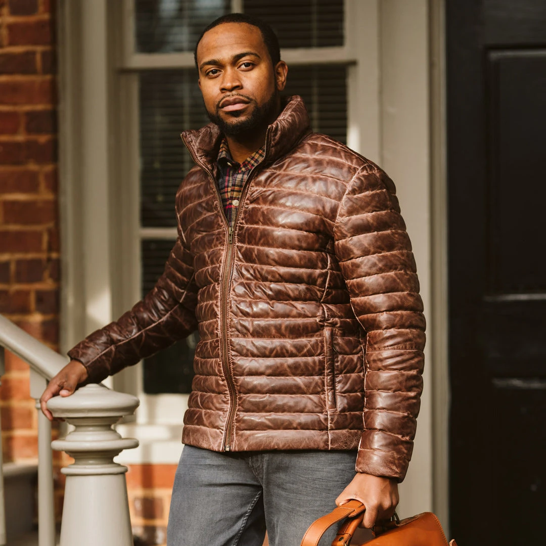 Buffalo Jackson Trading Co. Leather Jackets Bridger Leather Down Jacket | Dark Brown 13 Buffalo Jackson Trading Co. Leather Jackets Bridger Leather Down Jacket | Dark Brown