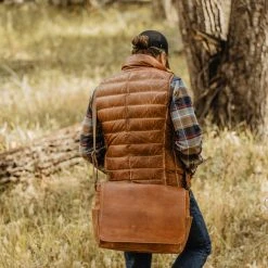 Buffalo Jackson Trading Co. Leather Jackets Bridger Leather Down Vest | Light Brown