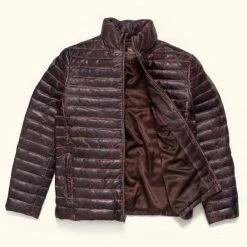 Buffalo Jackson Trading Co. Leather Jackets Bridger Leather Down Jacket | Dark Brown 20 Buffalo Jackson Trading Co. Leather Jackets Bridger Leather Down Jacket | Dark Brown