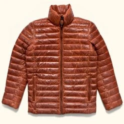 Buffalo Jackson Trading Co. Bridger Leather Down Jacket | Light Brown