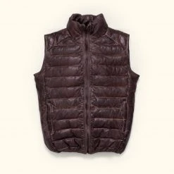 Buffalo Jackson Trading Co. Leather Jackets Bridger Leather Down Vest | Dark Brown 6 Buffalo Jackson Trading Co. Leather Jackets Bridger Leather Down Vest | Dark Brown