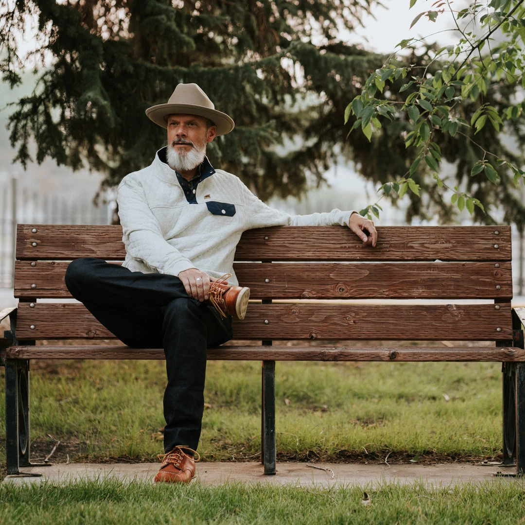 Buffalo Jackson Trading Co. Apparel Cannon Quilted Pullover | Ecru Heather Buffalo Jackson Trading Co. Apparel Cannon Quilted Pullover | Ecru Heather