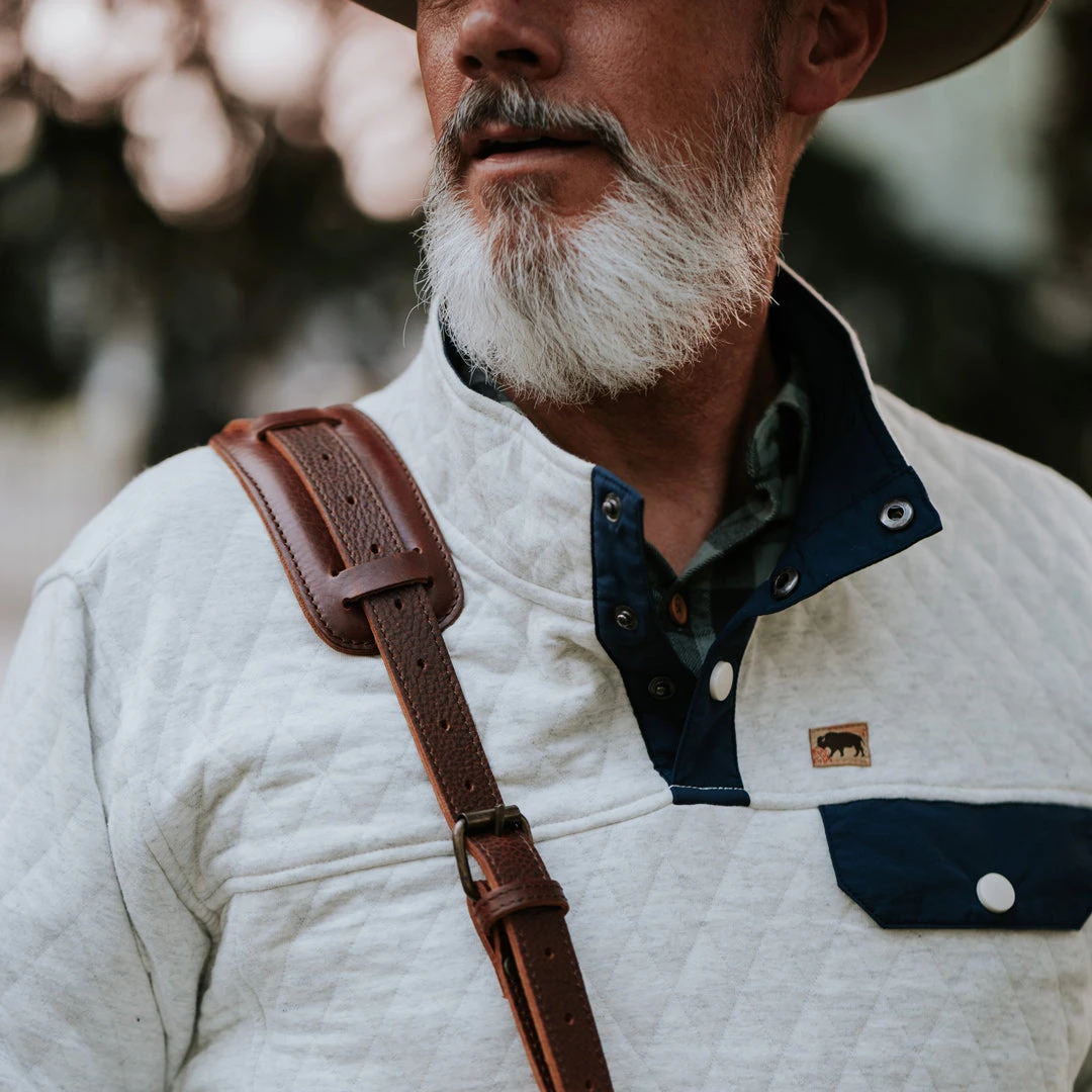 Buffalo Jackson Trading Co. Apparel Cannon Quilted Pullover | Ecru Heather Buffalo Jackson Trading Co. Apparel Cannon Quilted Pullover | Ecru Heather