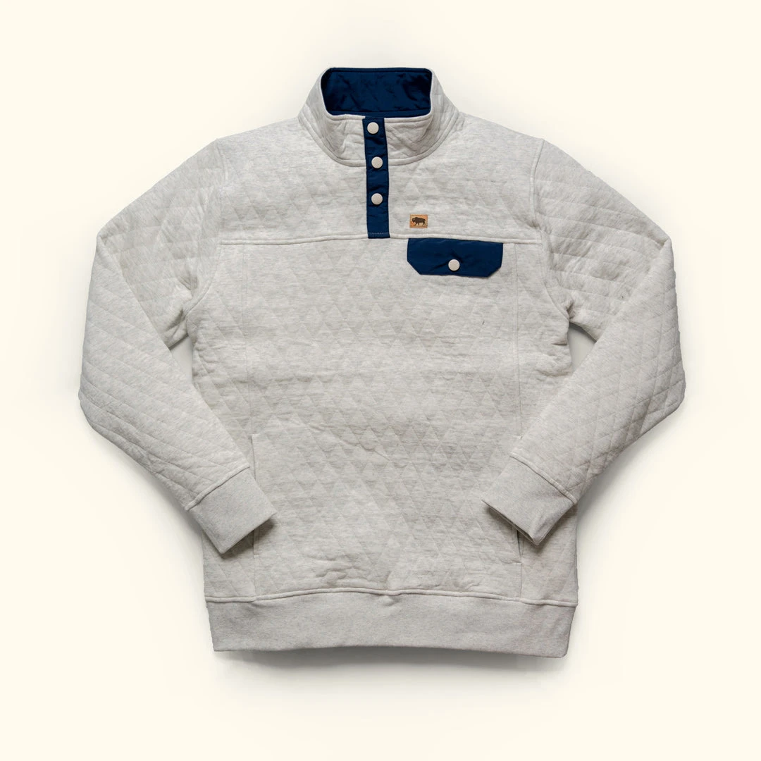 Buffalo Jackson Trading Co. Apparel Cannon Quilted Pullover | Ecru Heather Buffalo Jackson Trading Co. Apparel Cannon Quilted Pullover | Ecru Heather