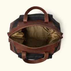 Buffalo Jackson Trading Co. Dakota Waxed Canvas Oversized Weekend Bag | Navy Charcoal W/ Dark Hazelnut Leather Leather Duffle Bags 5 Buffalo Jackson Trading Co. Dakota Waxed Canvas Oversized Weekend Bag | Navy Charcoal W/ Dark Hazelnut Leather Leather Duffle Bags