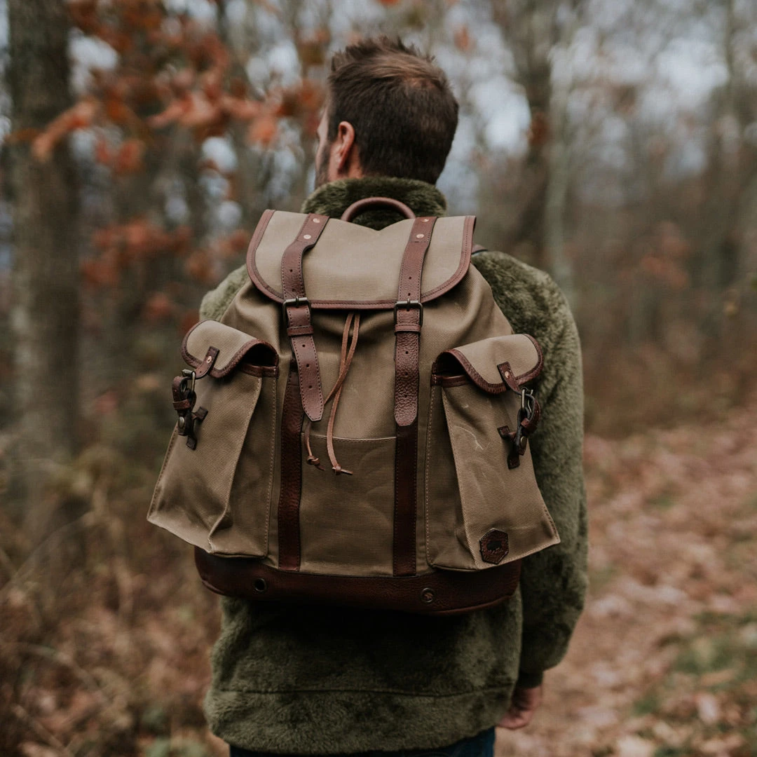 Buffalo Jackson Trading Co. Dakota Reserve Waxed Canvas Rucksack | Field Khaki New 9 Buffalo Jackson Trading Co. Dakota Reserve Waxed Canvas Rucksack | Field Khaki New
