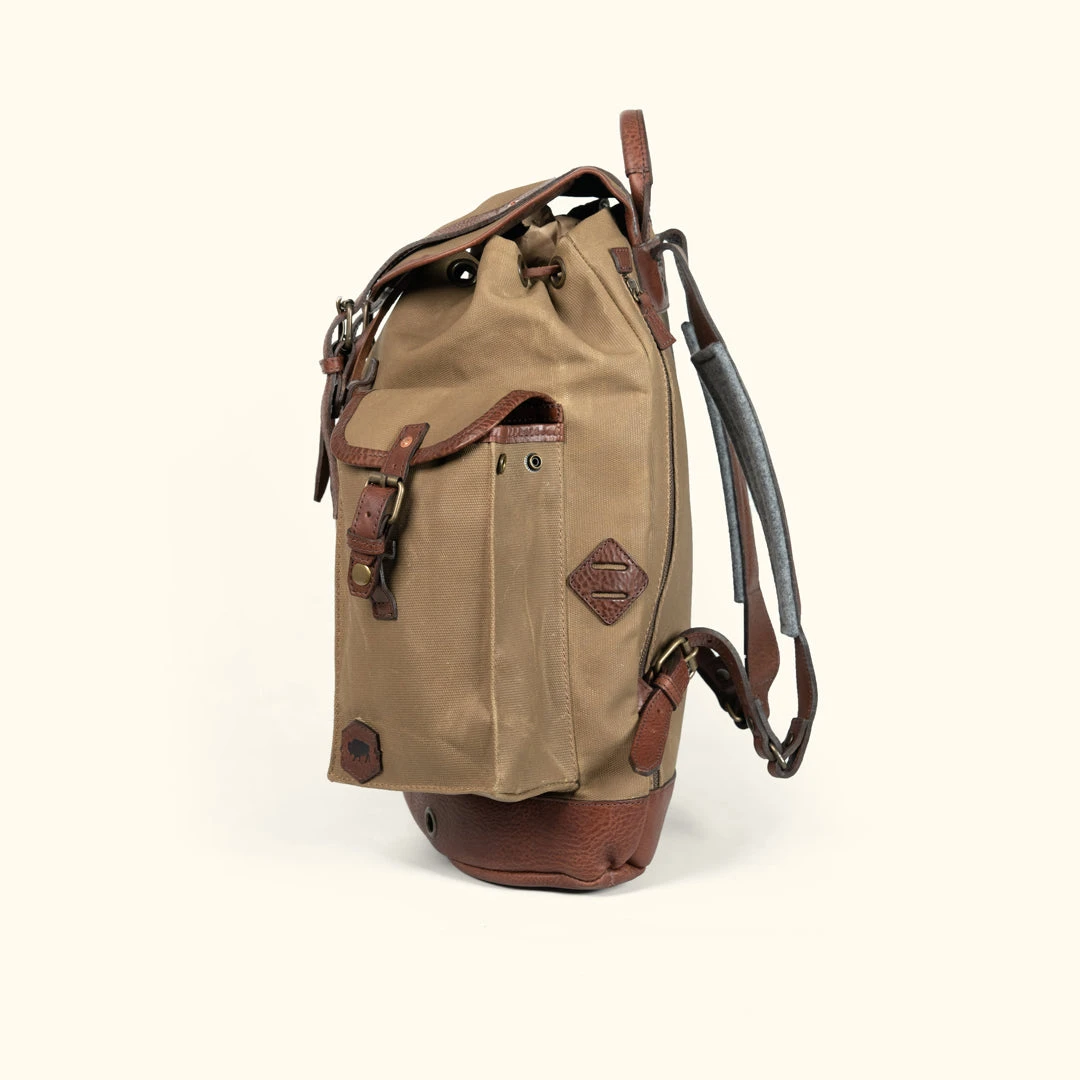 Buffalo Jackson Trading Co. Dakota Reserve Waxed Canvas Rucksack | Field Khaki New 7 Buffalo Jackson Trading Co. Dakota Reserve Waxed Canvas Rucksack | Field Khaki New