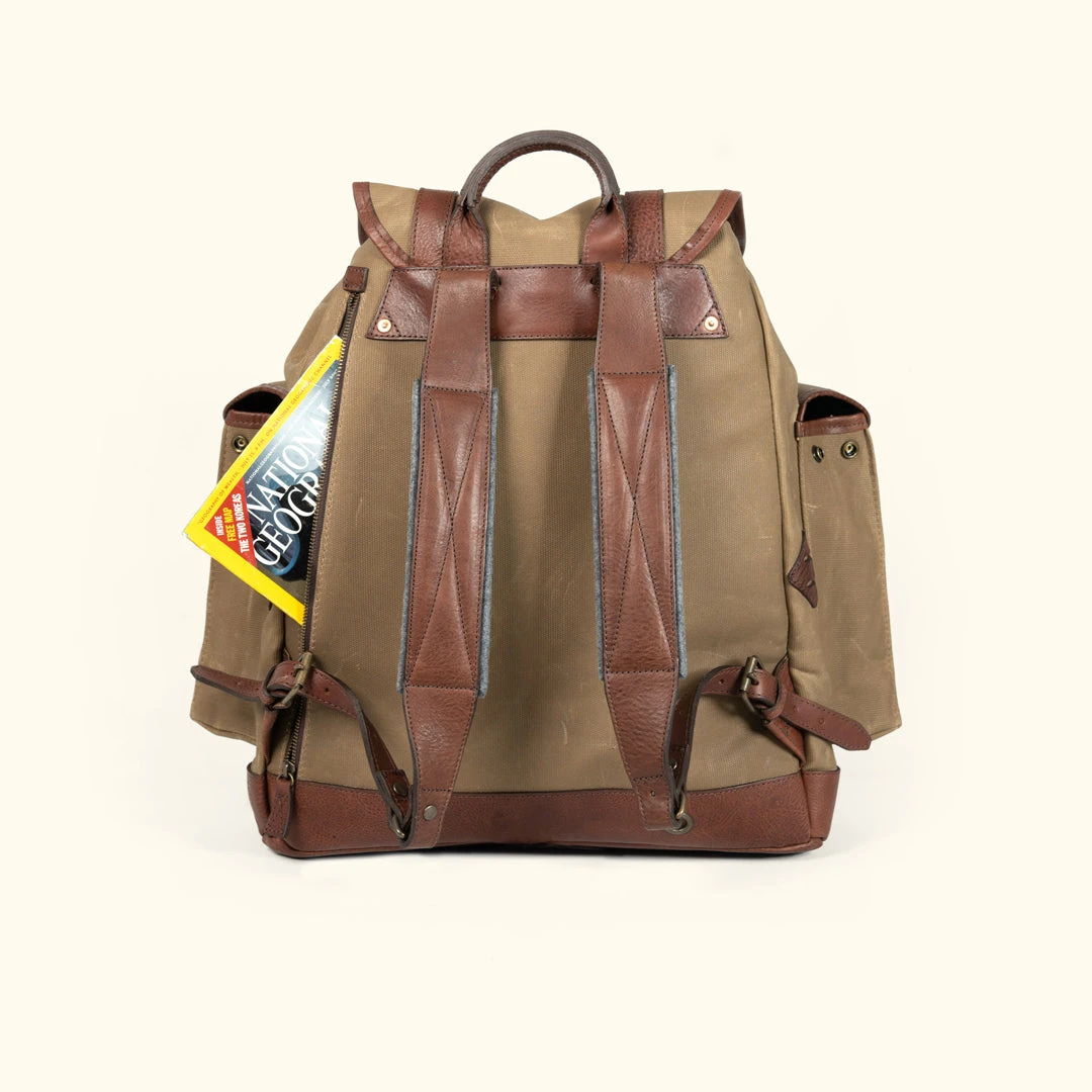 Buffalo Jackson Trading Co. Dakota Reserve Waxed Canvas Rucksack | Field Khaki New 6 Buffalo Jackson Trading Co. Dakota Reserve Waxed Canvas Rucksack | Field Khaki New
