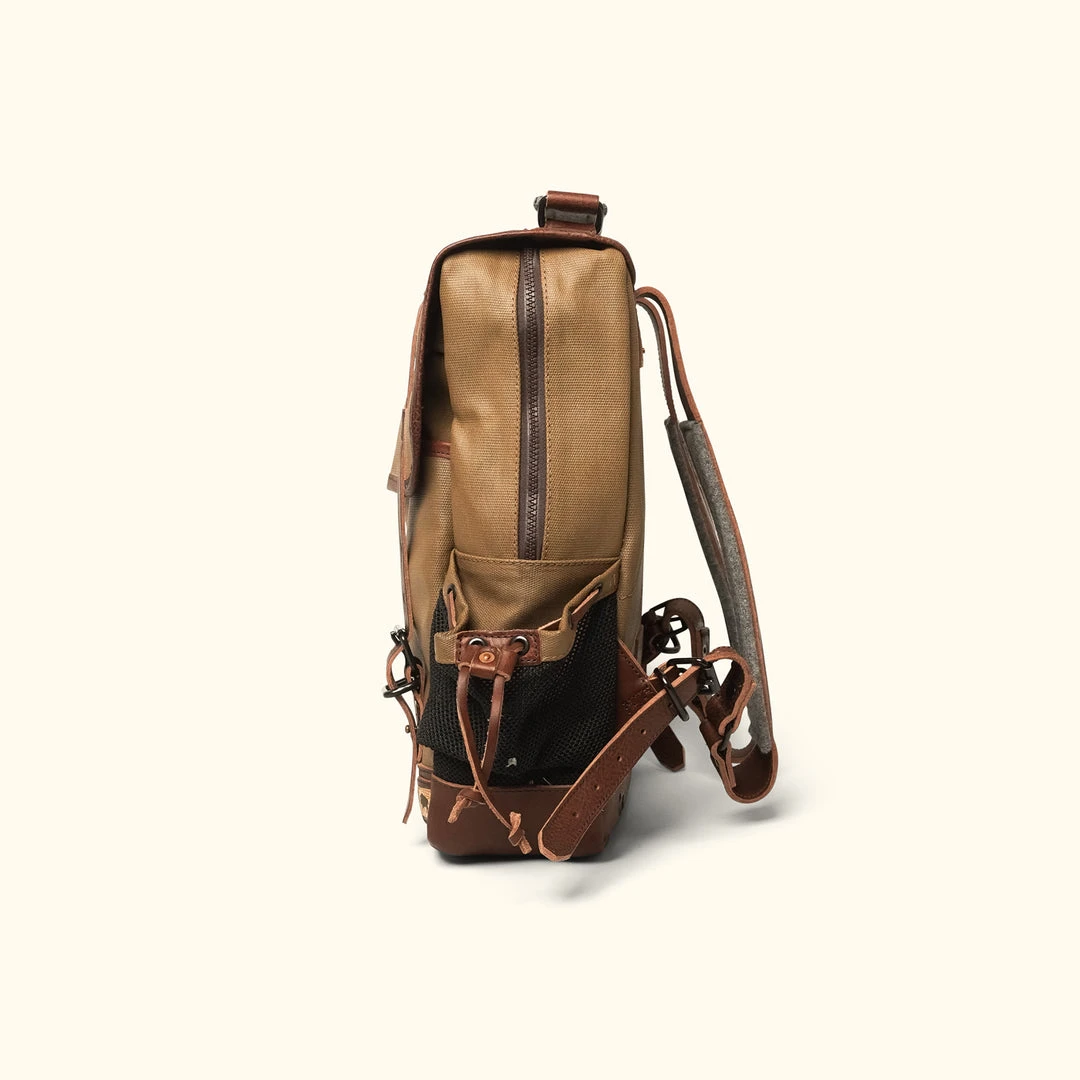 Buffalo Jackson Trading Co. Leather Backpacks Dakota Waxed Canvas Commuter Backpack | Field Khaki W/ Chestnut Brown Leather Buffalo Jackson Trading Co. Leather Backpacks Dakota Waxed Canvas Commuter Backpack | Field Khaki W/ Chestnut Brown Leather