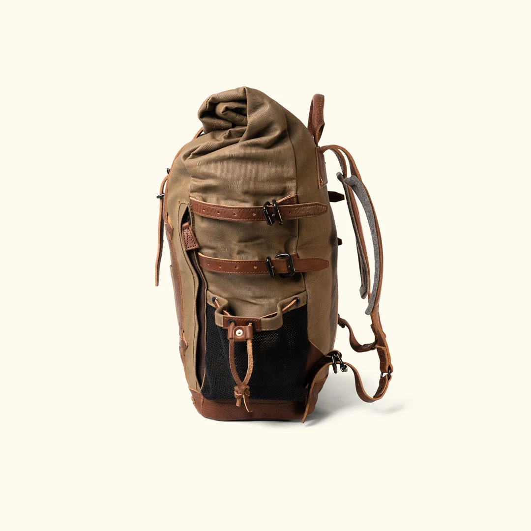 Buffalo Jackson Trading Co. Leather Travel Bags Waxed Canvas Rolltop Backpack | Dakota Collection | Field Khaki 5 Buffalo Jackson Trading Co. Leather Travel Bags Waxed Canvas Rolltop Backpack | Dakota Collection | Field Khaki
