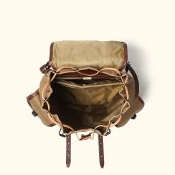 Buffalo Jackson Trading Co. Leather Travel Bags Dakota Waxed Canvas Rucksack | Field Khaki W/ Chestnut Brown Leather 6 Buffalo Jackson Trading Co. Leather Travel Bags Dakota Waxed Canvas Rucksack | Field Khaki W/ Chestnut Brown Leather