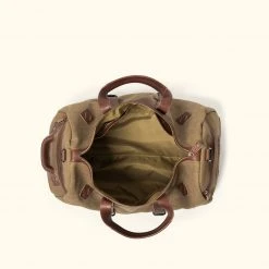 Buffalo Jackson Trading Co. Dakota Waxed Canvas Duffle Bag/Backpack | Field Khaki W/ Chestnut Brown Leather