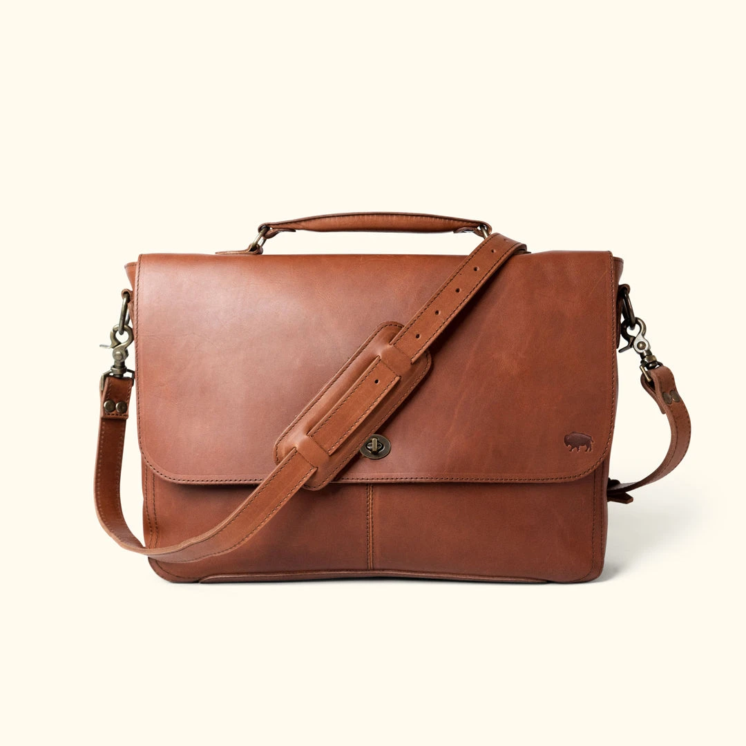 Buffalo Jackson Trading Co. Denver Leather Laptop Messenger Bag | Autumn Brown 3 Buffalo Jackson Trading Co. Denver Leather Laptop Messenger Bag | Autumn Brown
