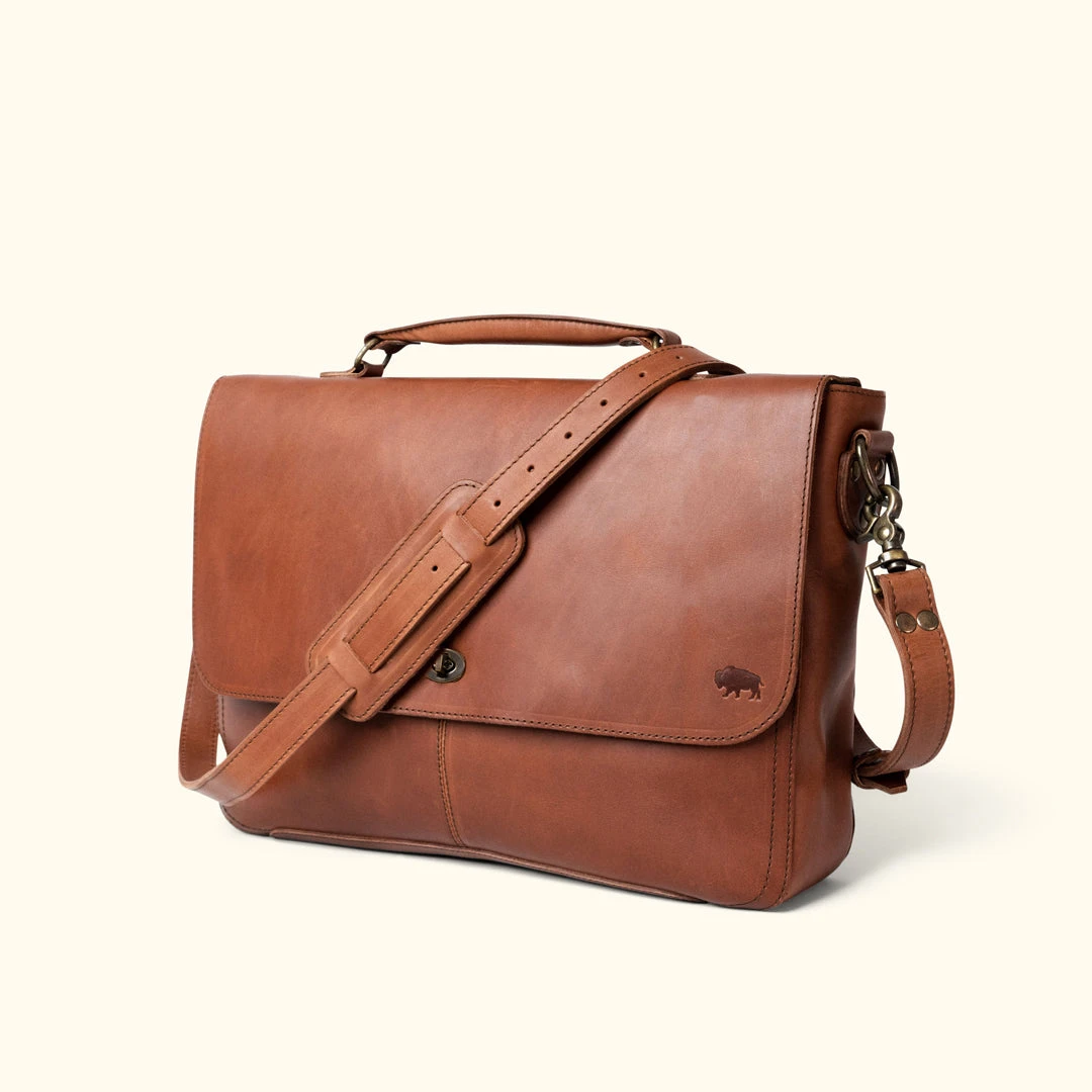 Buffalo Jackson Trading Co. Denver Leather Laptop Messenger Bag | Autumn Brown 4 Buffalo Jackson Trading Co. Denver Leather Laptop Messenger Bag | Autumn Brown