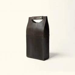 Buffalo Jackson Trading Co. Denver Leather Wine Tote - Double | Dark Briar
