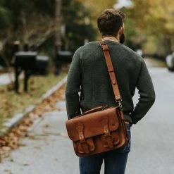 Buffalo Jackson Trading Co. Denver Leather Briefcase | Autumn Brown Leather Briefcases