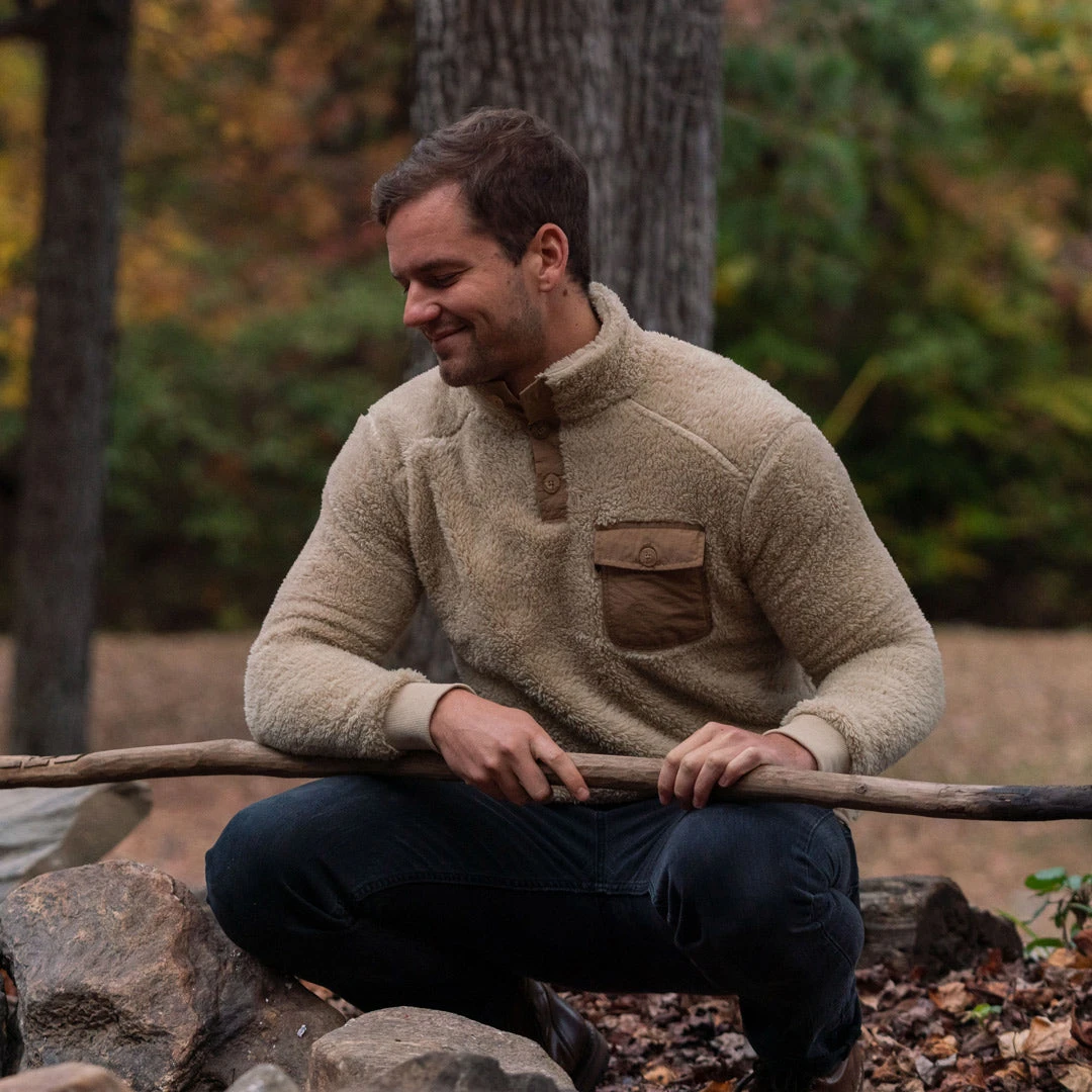 Buffalo Jackson Trading Co. Kodiak Fleece Pullover | Grizzly Tan Sale Buffalo Jackson Trading Co. Kodiak Fleece Pullover | Grizzly Tan Sale