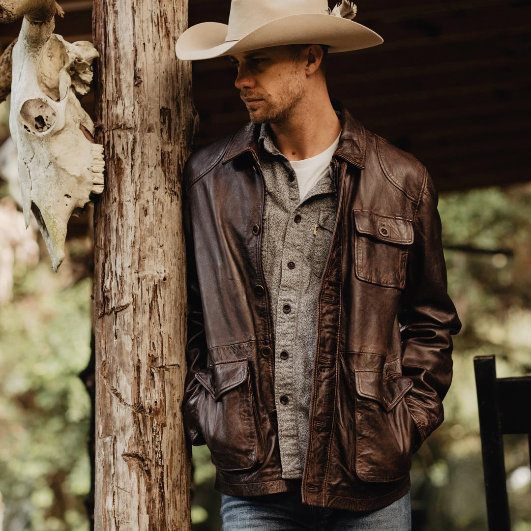 Buffalo Jackson Trading Co. Sheridan Leather Barn Jacket | Vintage Brown 3 Buffalo Jackson Trading Co. Sheridan Leather Barn Jacket | Vintage Brown